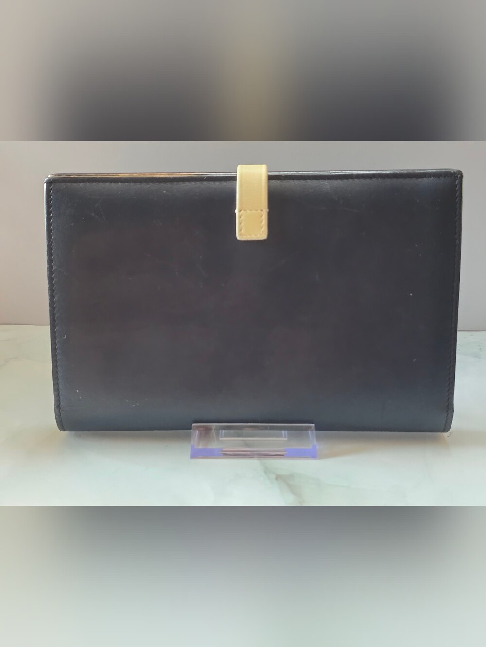 Celine Large Strap Continental Wallet Navy & Yellow + Entrupy COA - Picture 2 of 12